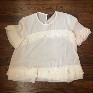 Topshop White Ruffle Blouse